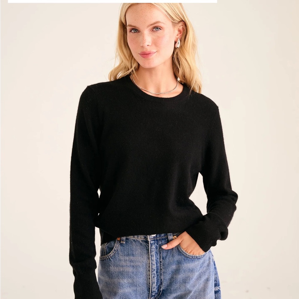 NAADAM Black Crew Neck Sweater